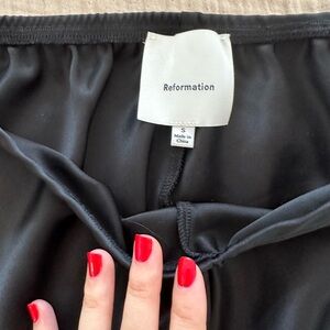 Reformation Black Silk pants